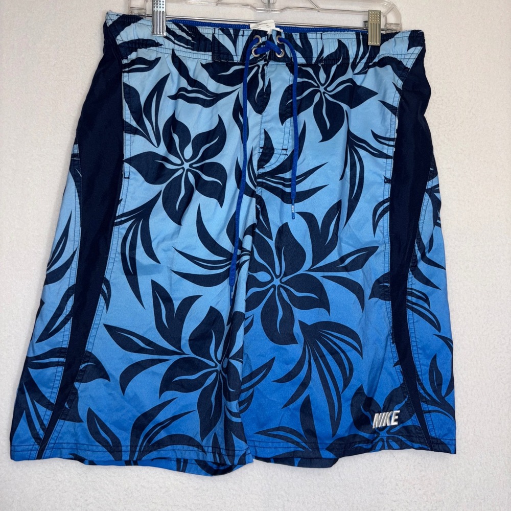 Nike Men's Blue Floral Board Shorts Swim Trunks Size‎ M